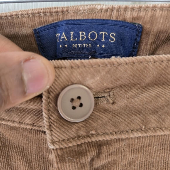 Talbots Courdory Pants Women Size 8P Brown Signature Retro Casual Logo - Picture 6 of 12